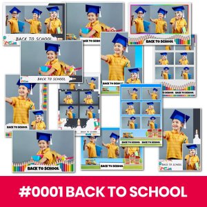 Photo Booth Template Pack – 12 Templates – Back to School