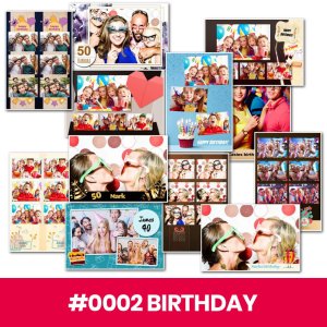 Photo Booth Template Pack – 12 Templates – Birthday 1