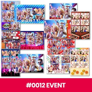 Photo Booth Template Pack – 12 Templates – Party 1