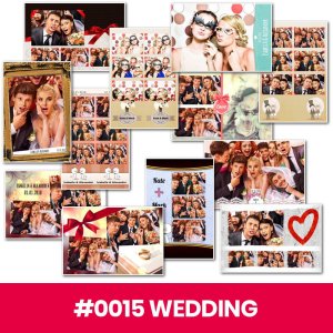 Photo Booth Template Pack – 12 Templates – Wedding 1