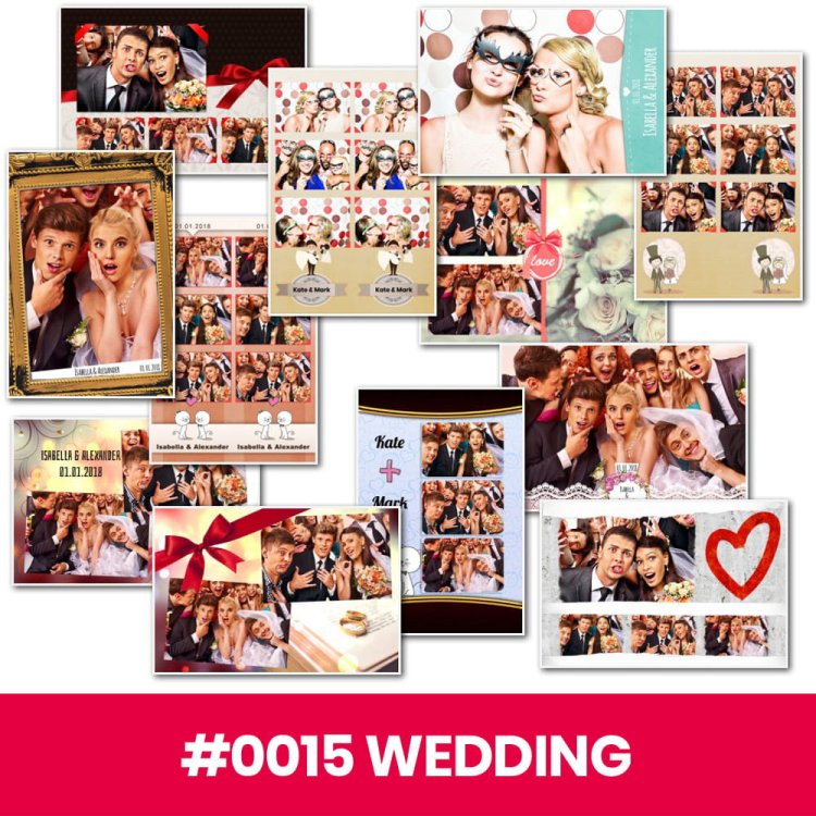 Photo Booth Template Pack – 12 Templates – Wedding 1 Photo Booth Template Pack – 12 Templates – Wedding 1