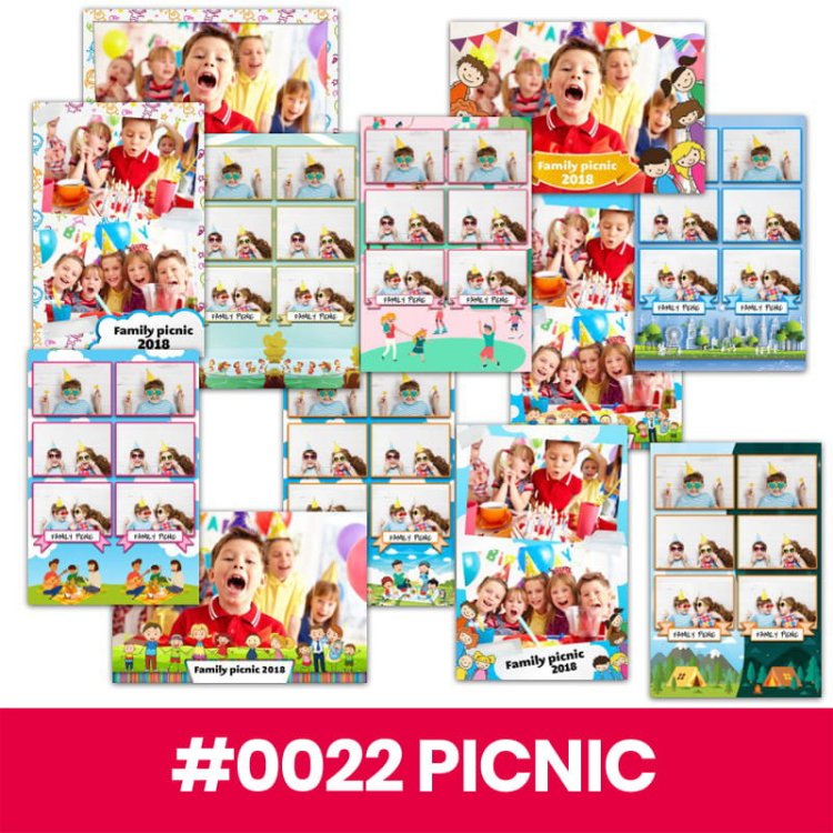 Paczka szablonów fotobudkowych 12szt - Piknik Paczka szablonów fotobudkowych 12szt - Piknik